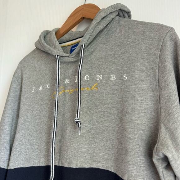 Jack&Jones Originals baby and grey hoodie hooded sweatshirt size medium - Picture 8 of 11